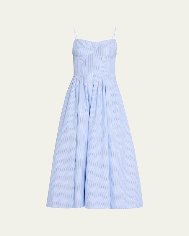 Kittiya Pinstripe A-Line Midi Dress